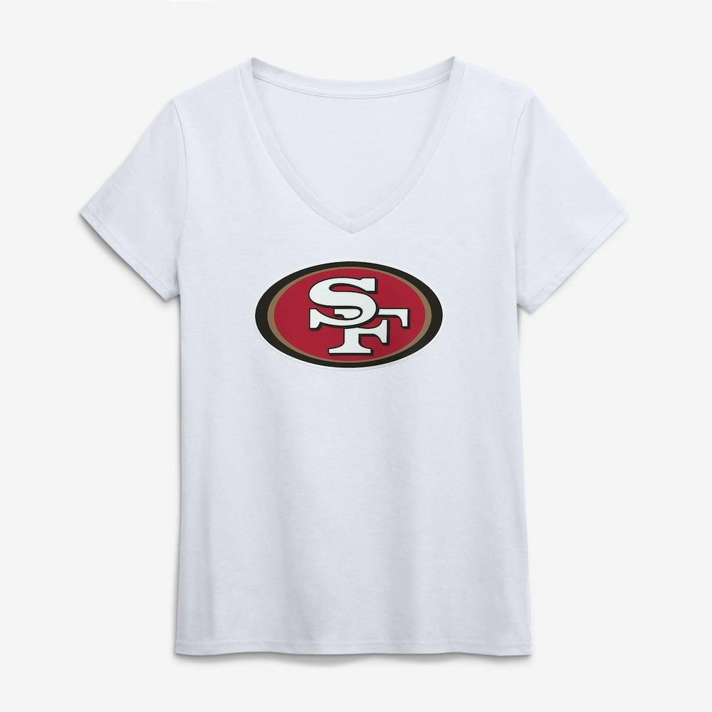 San Francisco 49ers  Logo Athletic Women's Primary Logo V-Neck T-Shirt