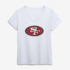 San Francisco 49ers  Logo Athletic Women's Primary Logo V-Neck T-Shirt