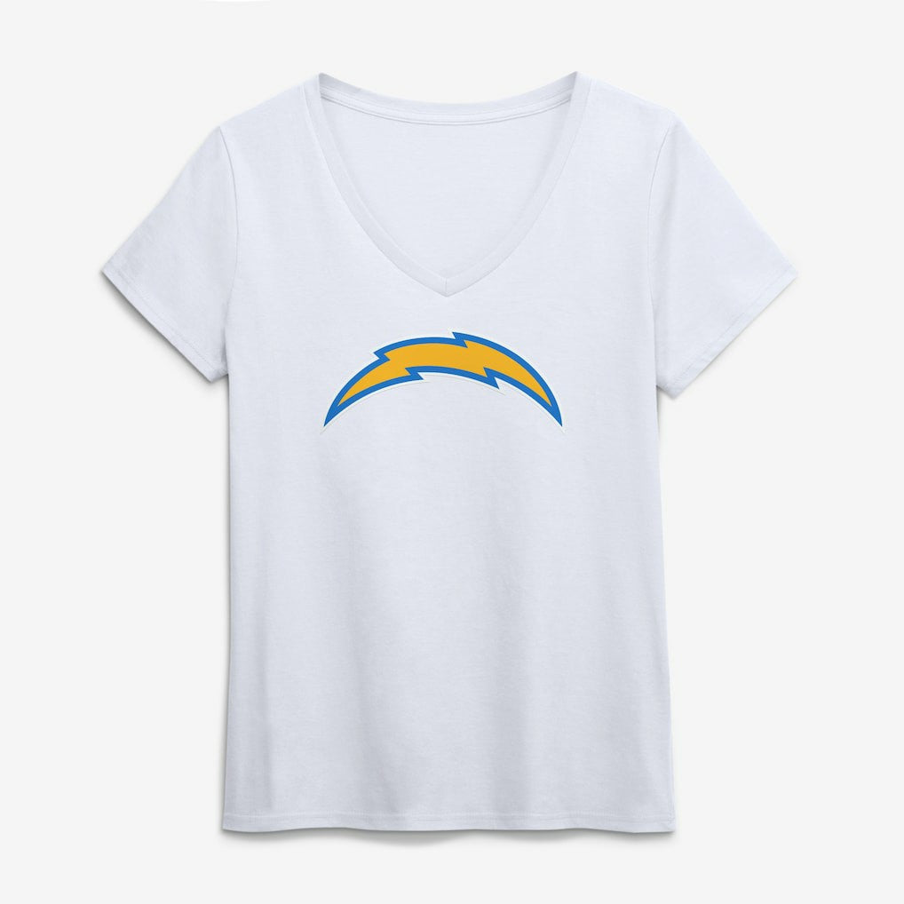 Los Angeles Chargers  Logo Athletic Women's Primary Logo V-Neck T-Shirt