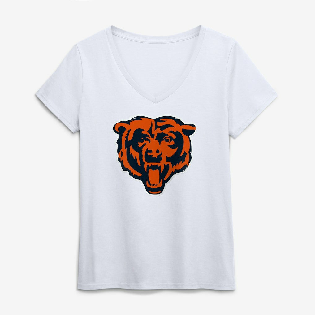 Chicago Bears  Logo Athletic Women's Primary Logo V-Neck T-Shirt