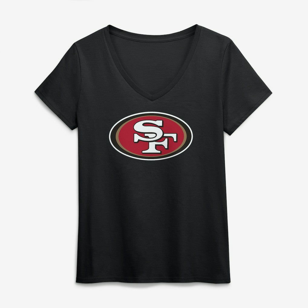 San Francisco 49ers  Logo Athletic Women's Primary Logo V-Neck T-Shirt