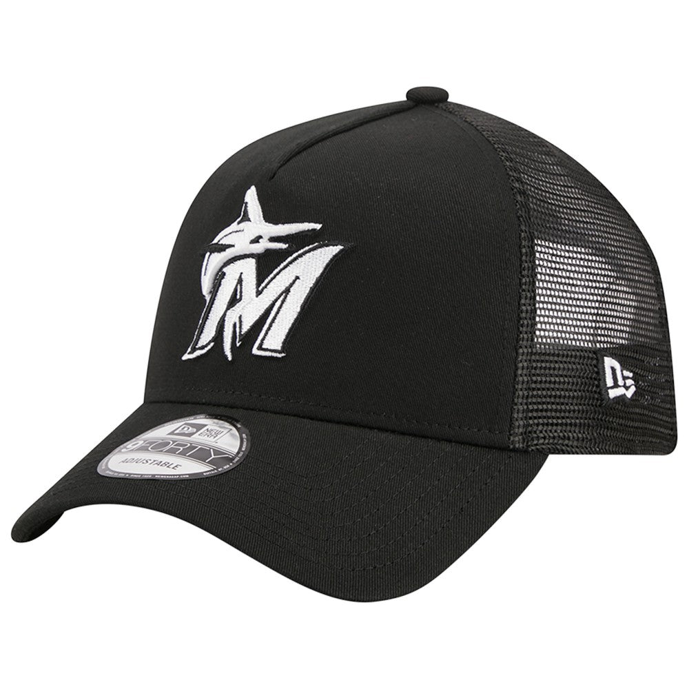 Miami Marlins New Era A-Frame 9FORTY Trucker Adjustable Hat | MLB Sale
