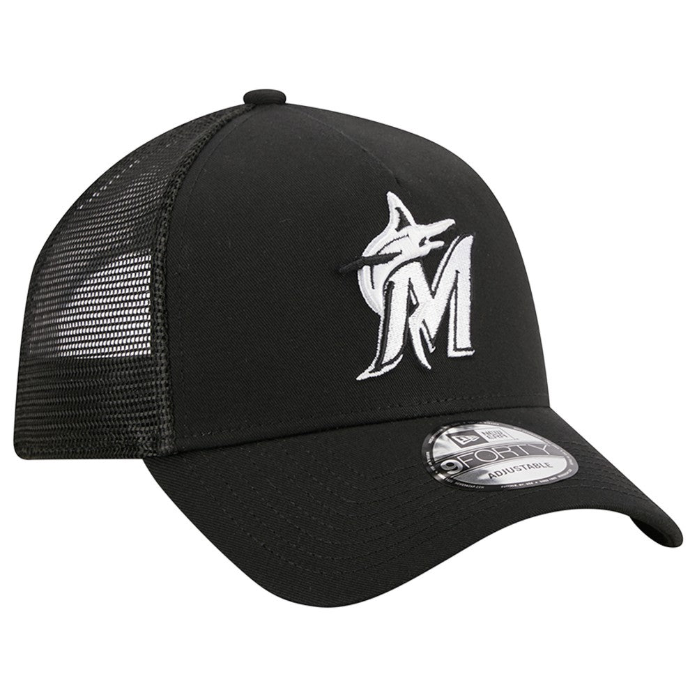 Miami Marlins New Era A-Frame 9FORTY Trucker Adjustable Hat | MLB Sale