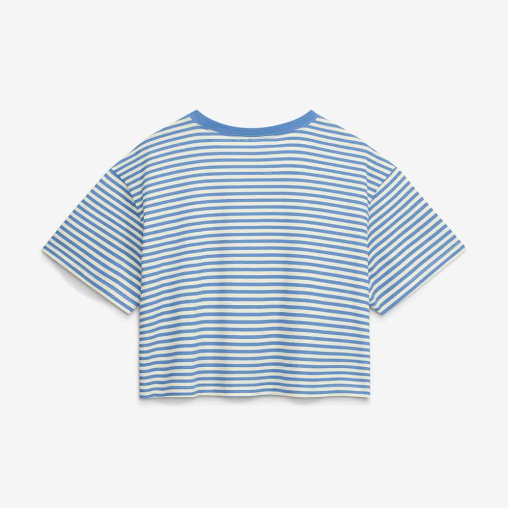 Chicago Cubs Nike Women's Cooperstown Collection Striped Cropped T-Shirt | MLB New
