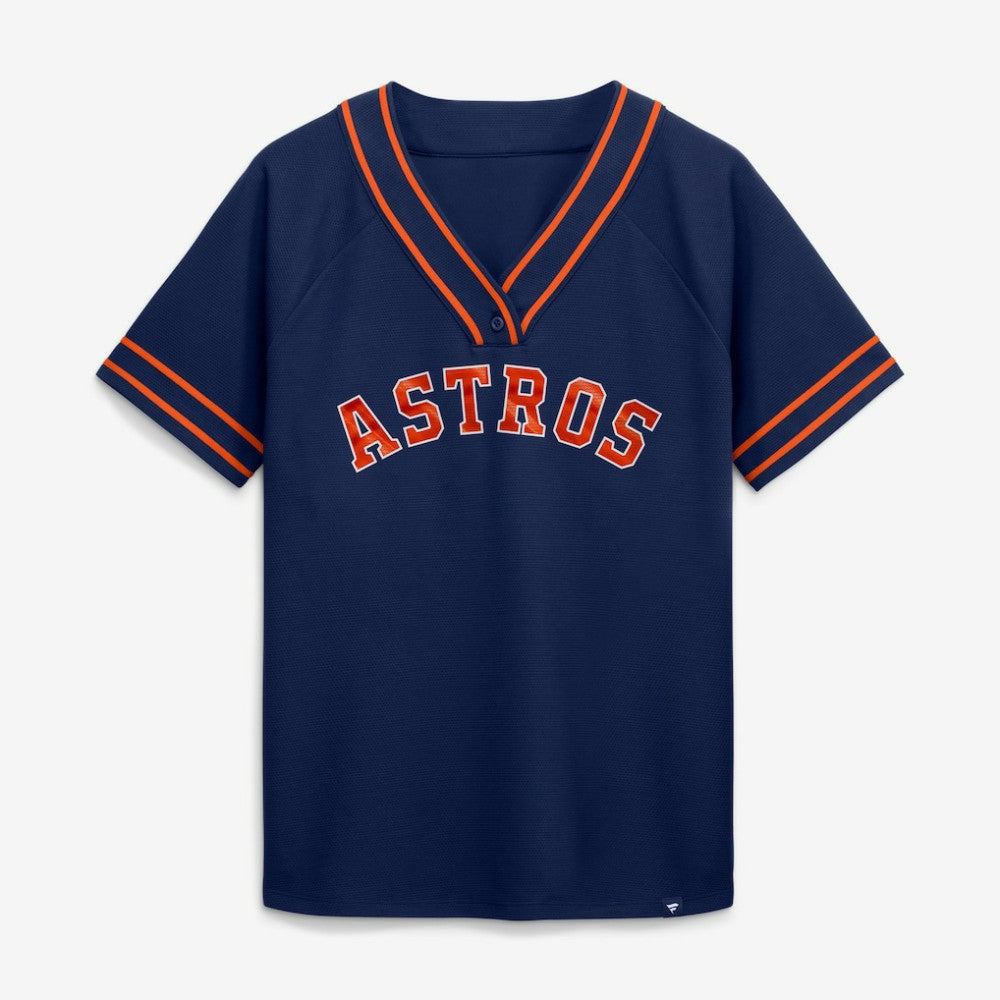 Houston Astros Fanatics Women's Diva Race Ahead Raglan V-Neck T-Shirt | MLB Online