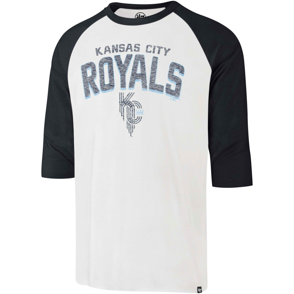 Kansas City Royals '47 City Connect Crescent Franklin Raglan 3/4-Sleeve T-Shirt | MLB Outlet