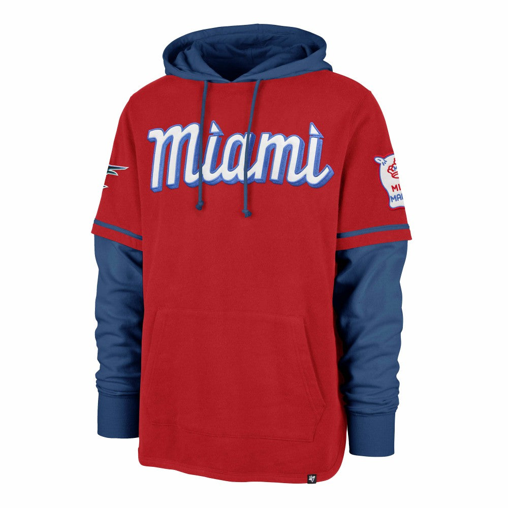 Miami Marlins '47 City Connect Trifecta Shortstop Pullover Hoodie | MLB Discount