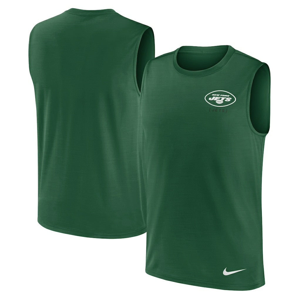 New York Jets Nike Large Logo Lightweight Dri-FIT Muscle Tank Top
