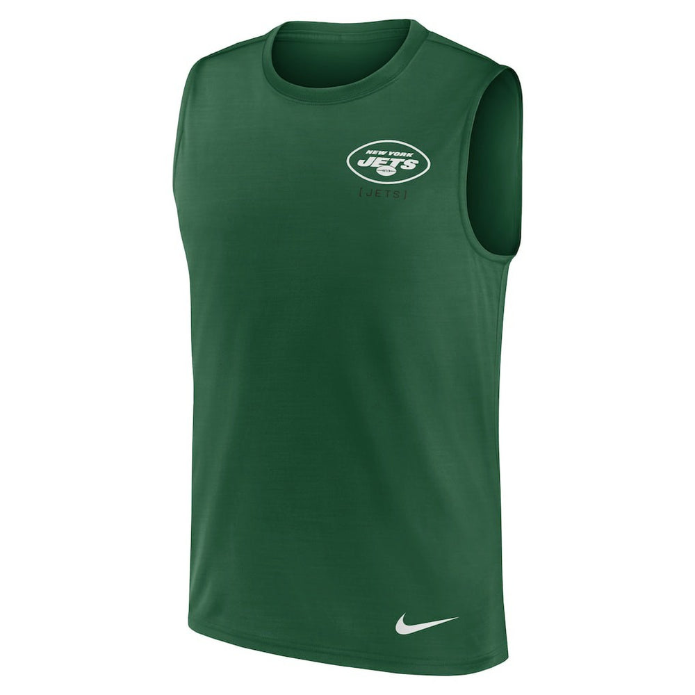 New York Jets Nike Large Logo Lightweight Dri-FIT Muscle Tank Top