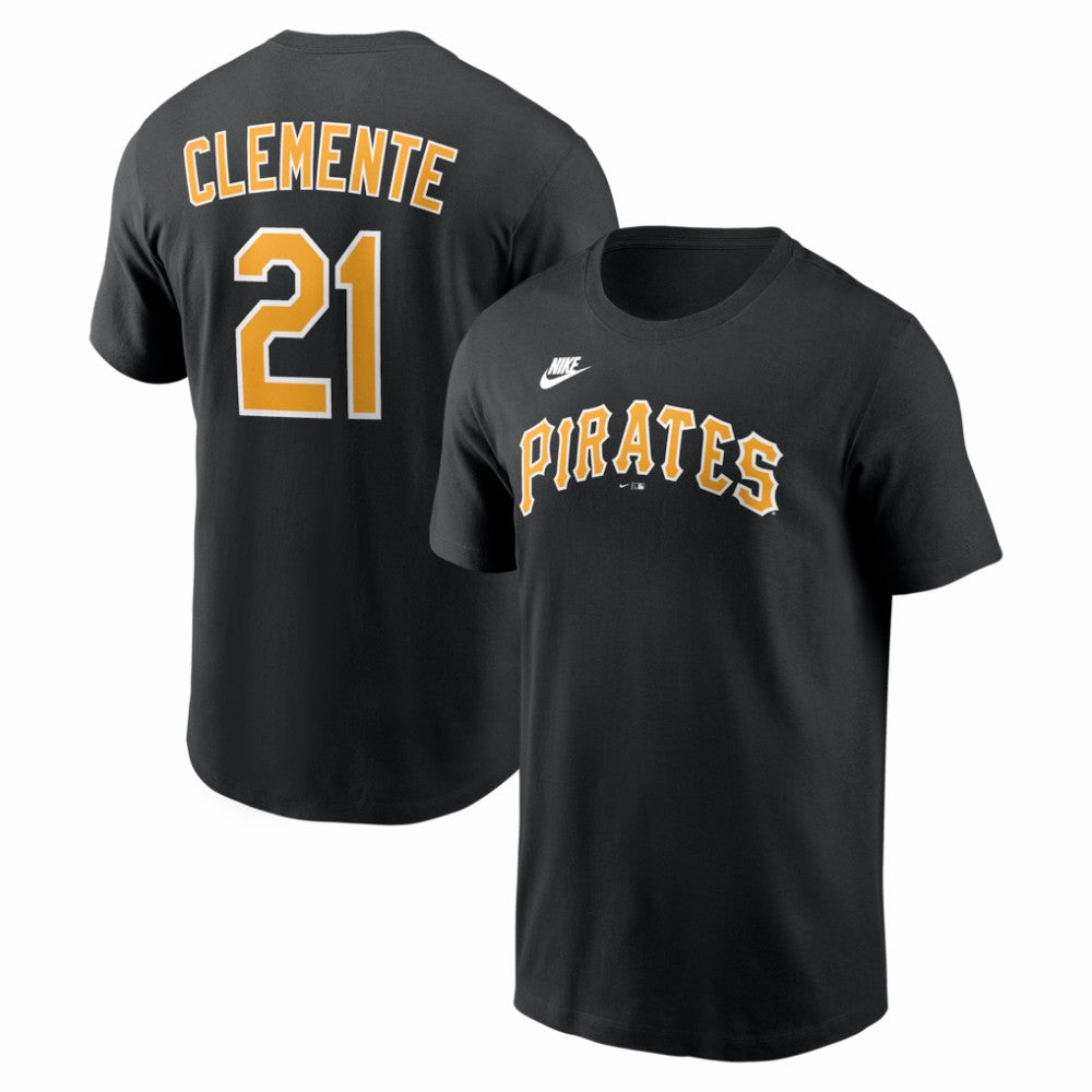Roberto Clemente Pittsburgh Pirates Nike Cooperstown Collection Name & Number T-Shirt | MLB Discount