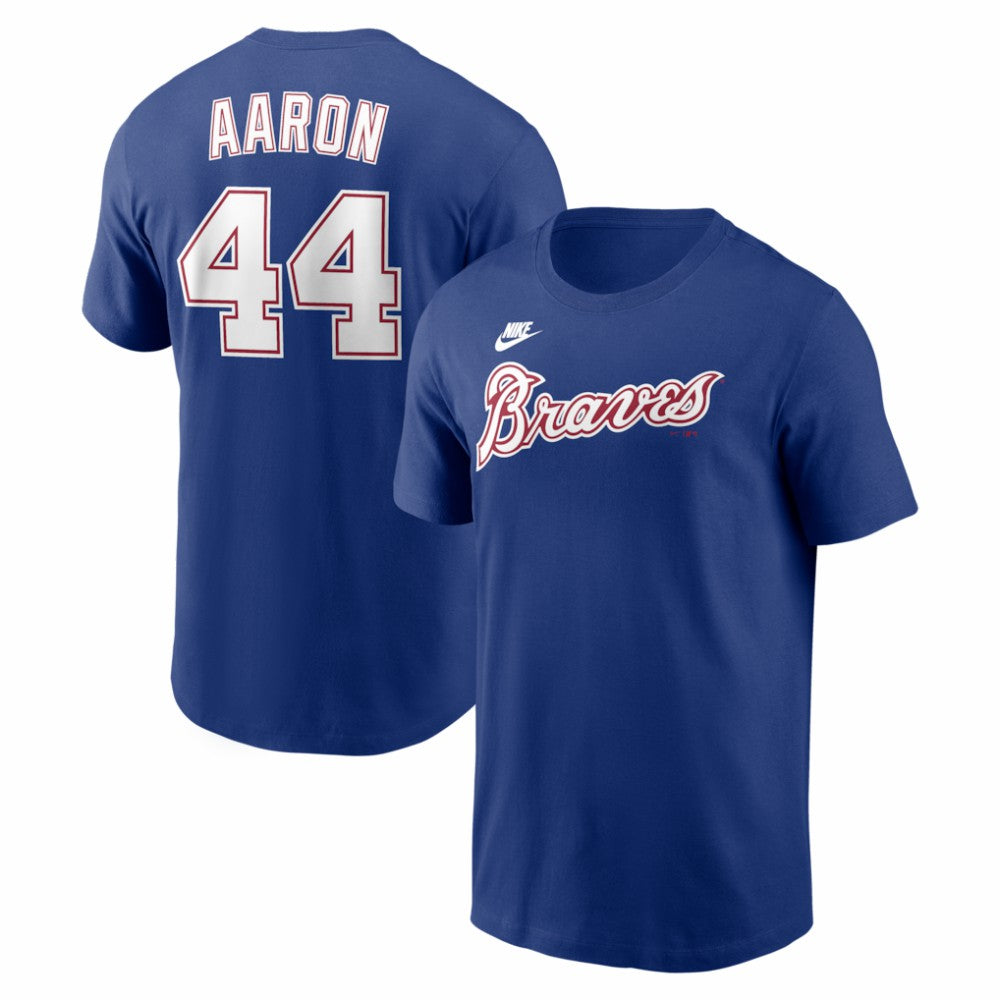 Hank Aaron Atlanta Braves Nike Cooperstown Collection Name & Number T-Shirt | MLB Shop