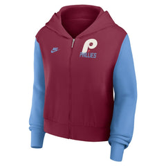 Philadelphia Phillies Nike Women's Cooperstown Collection Cropped Full-Zip Hoodie | MLB Outlet