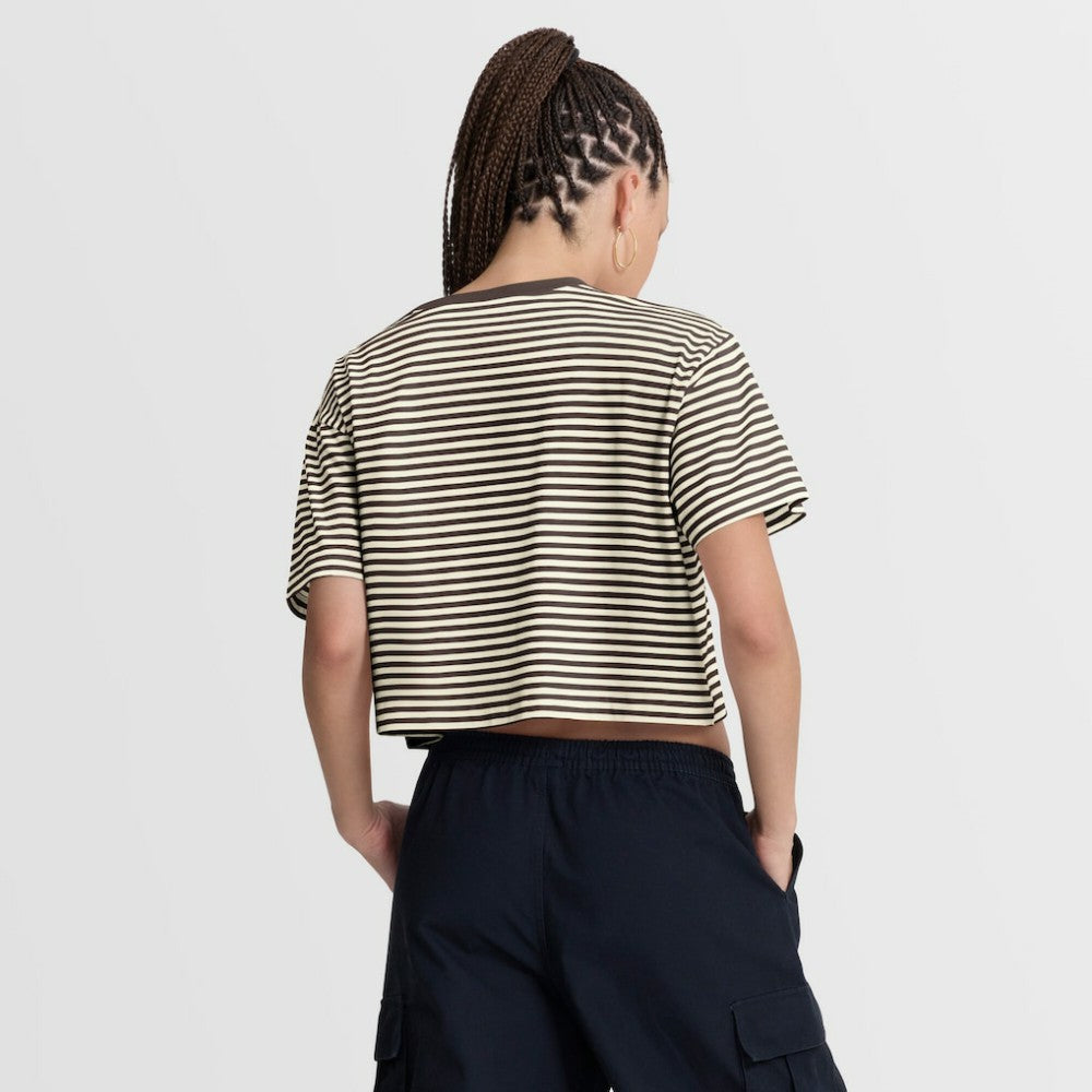 San Diego Padres Nike Women's Cooperstown Collection Striped Cropped T-Shirt | MLB US