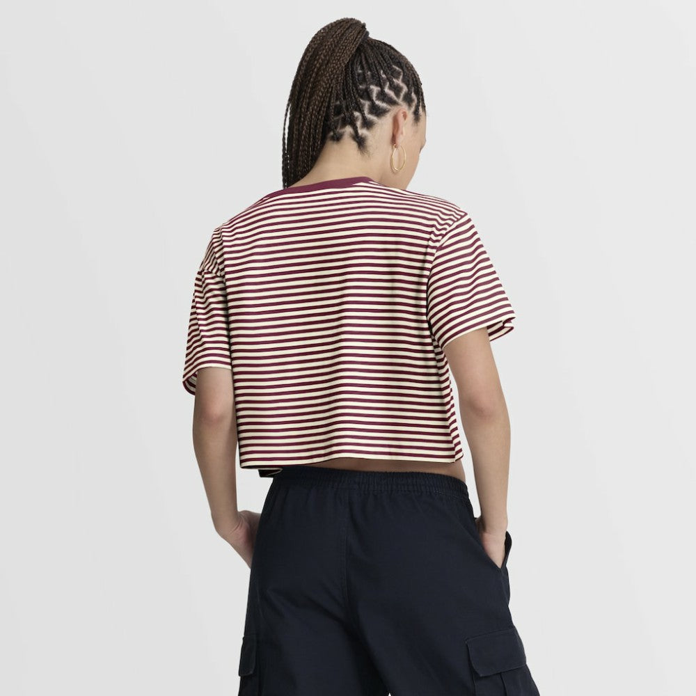 Philadelphia Phillies Nike Women's Cooperstown Collection Striped Cropped T-Shirt | MLB On Sale