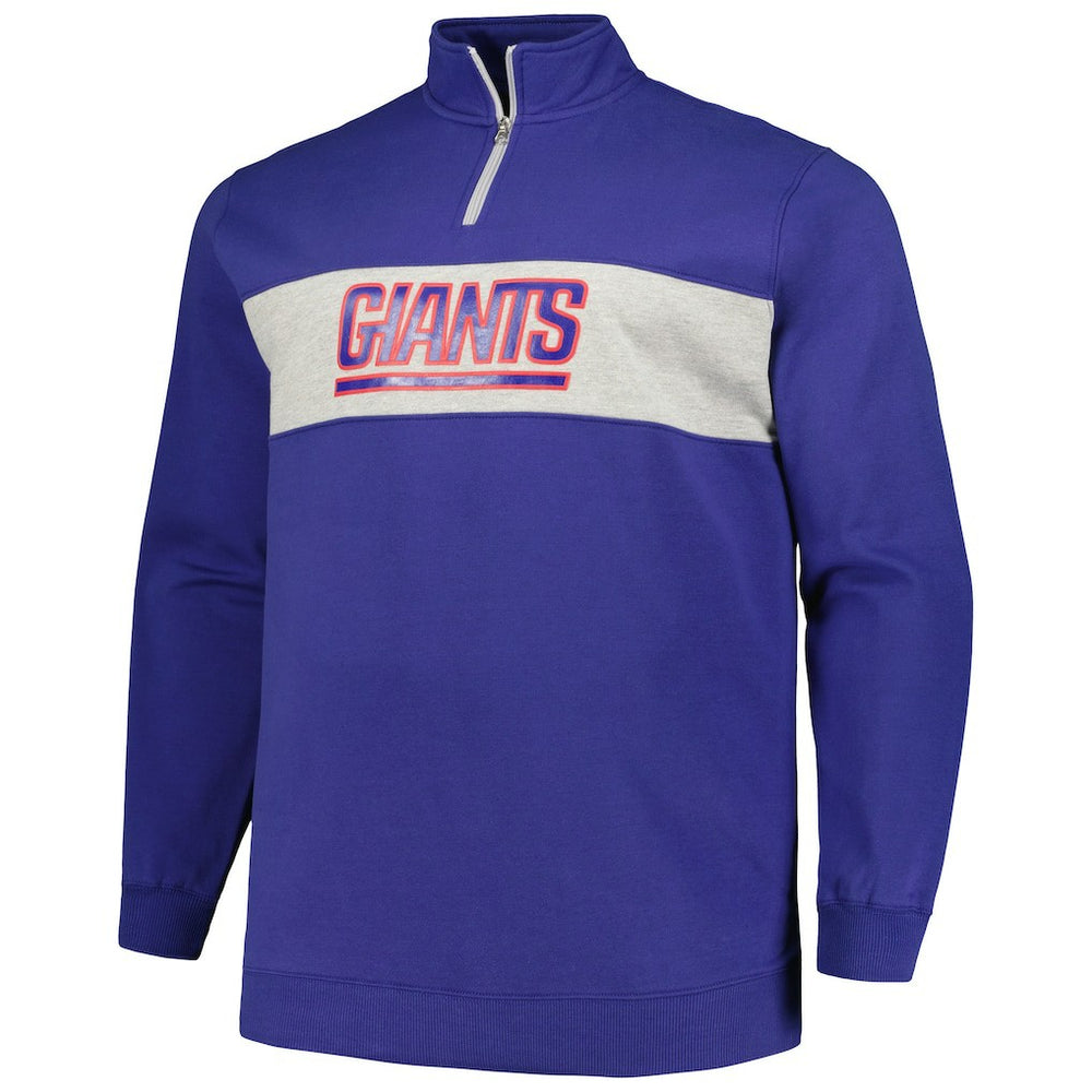 New York Giants  Profile Big & Tall Fleece Quarter-Zip Jacket