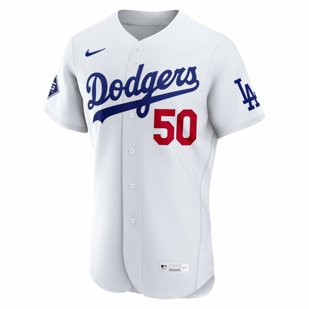 Mookie Betts Los Angeles Dodgers Nike Home Authentic Sponsor Patch Jersey | MLB On Sale