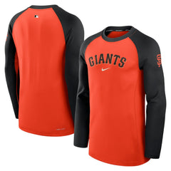 San Francisco Giants Nike Authentic Collection Game Time Dri-FIT Raglan Long Sleeve T-Shirt - Orange/Black | MLB Discount