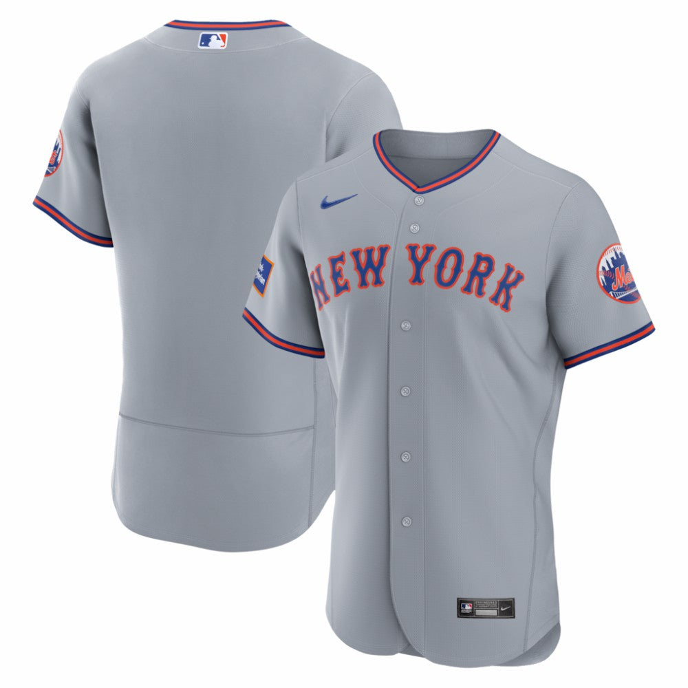 New York Mets Nike Road Sponsor Patch Authentic Jersey | MLB Discount