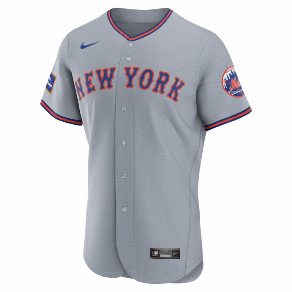 New York Mets Nike Road Sponsor Patch Authentic Jersey | MLB Discount
