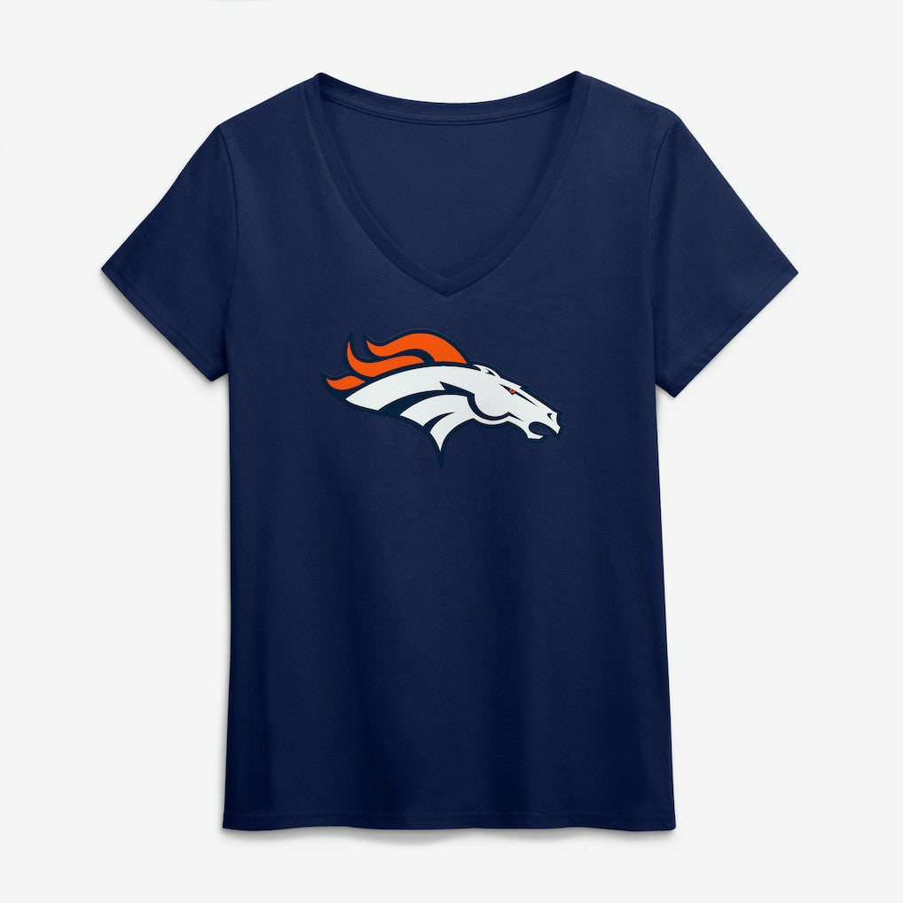 Denver Broncos  Logo Athletic Women's Primary Logo V-Neck T-Shirt
