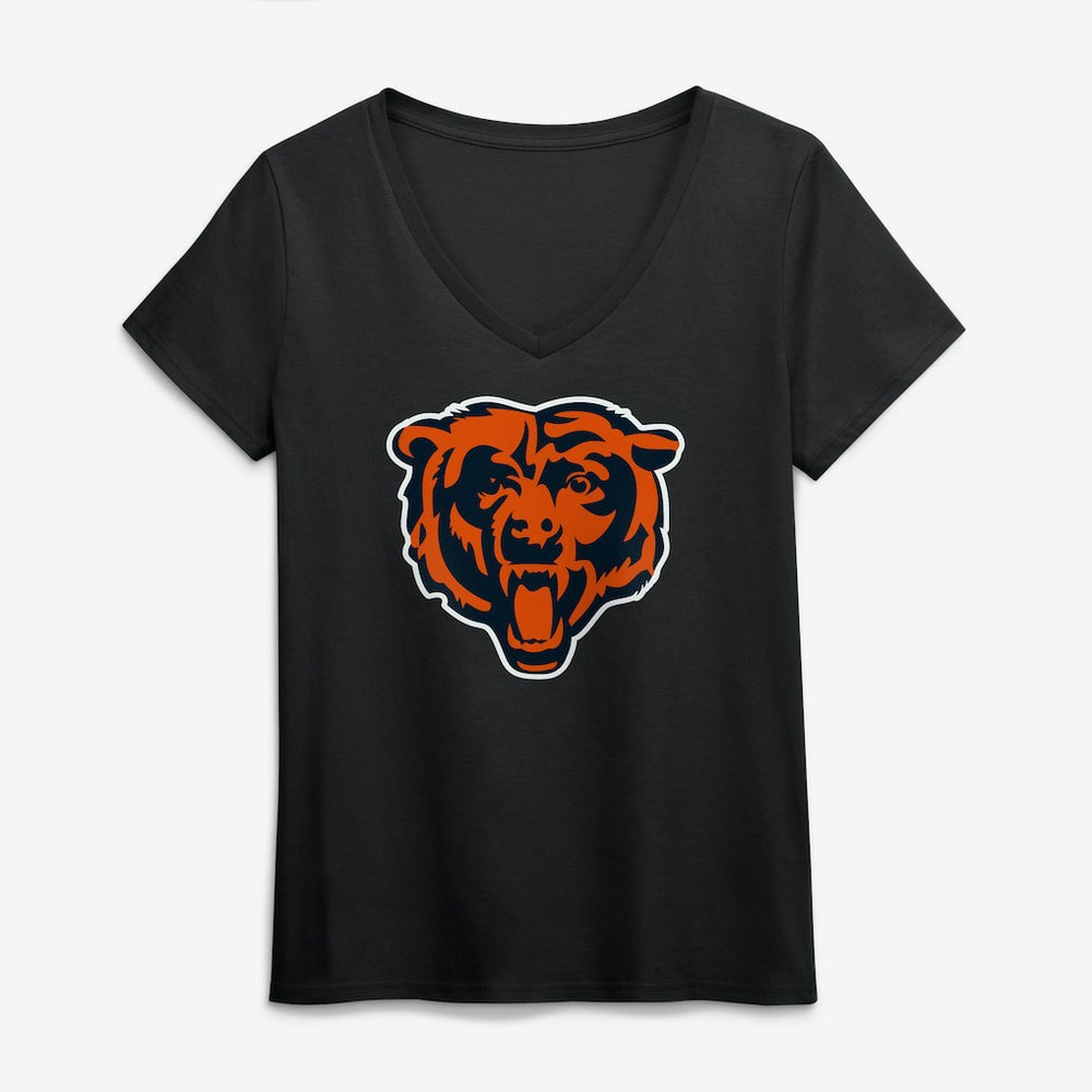Chicago Bears  Logo Athletic Women's Primary Logo V-Neck T-Shirt