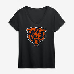 Chicago Bears  Logo Athletic Women's Primary Logo V-Neck T-Shirt
