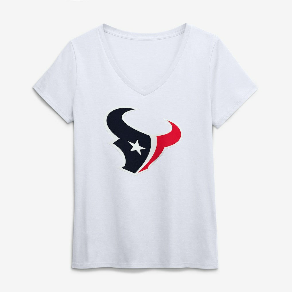 Houston Texans  Logo Athletic Women's Primary Logo V-Neck T-Shirt