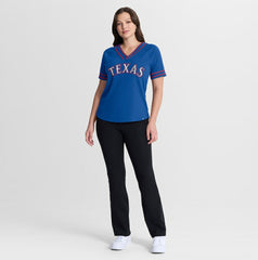 Texas Rangers Fanatics Women's Diva Race Ahead Raglan V-Neck T-Shirt | MLB Discount