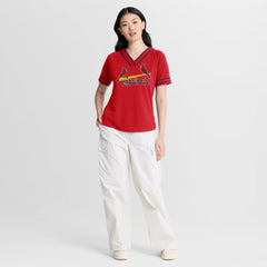 St. Louis Cardinals Fanatics Women's Diva Race Ahead Raglan V-Neck T-Shirt | MLB Sale