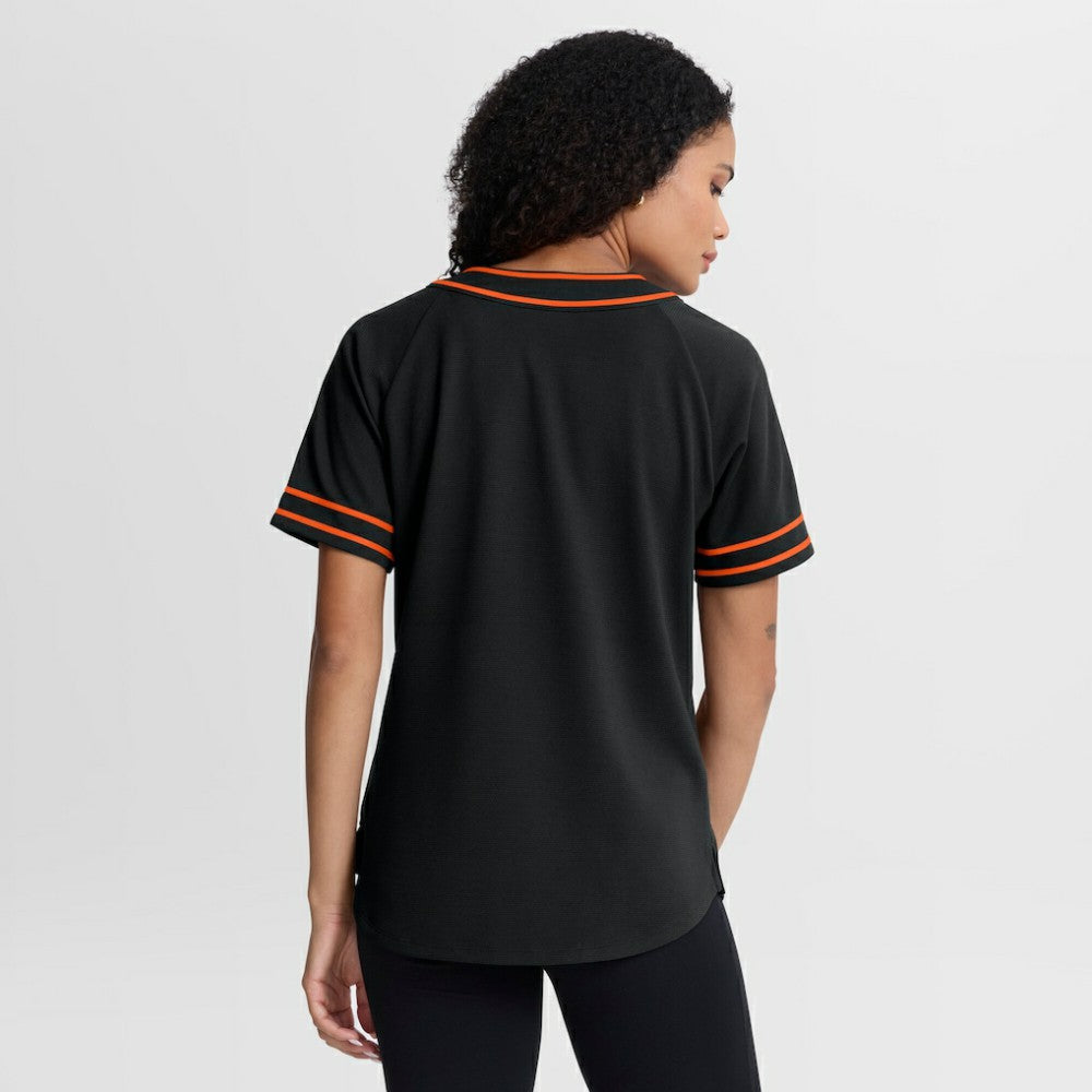 San Francisco Giants Fanatics Women's Diva Race Ahead Raglan V-Neck T-Shirt | MLB On Sale