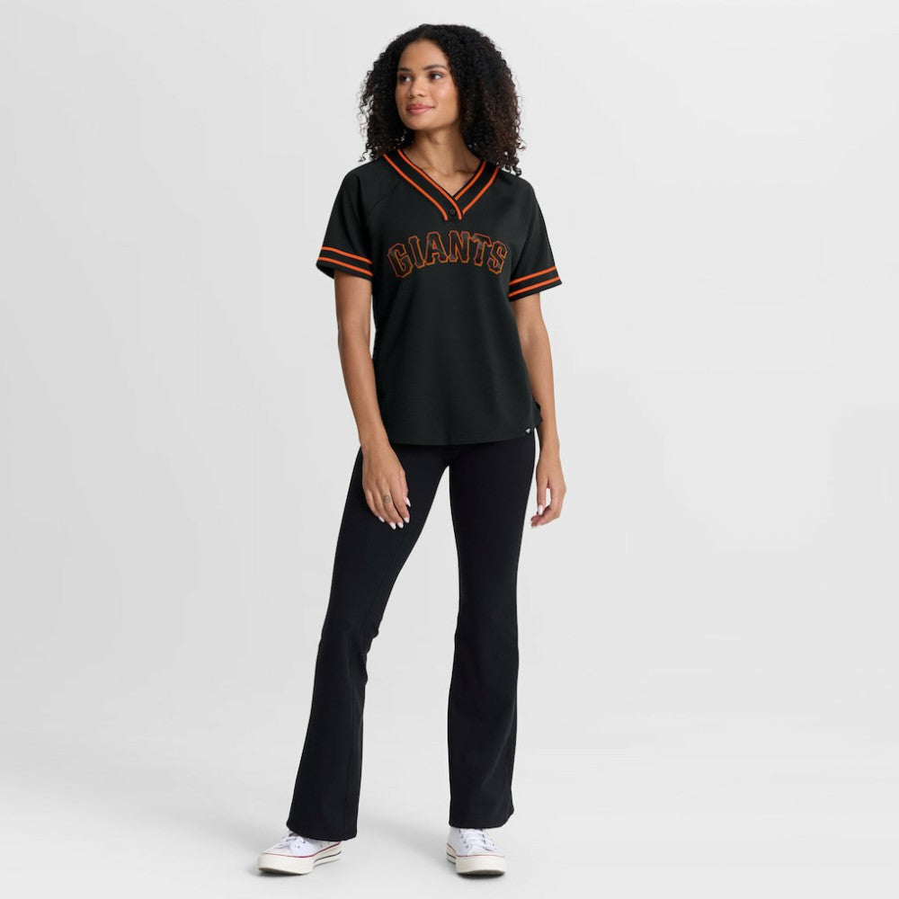 San Francisco Giants Fanatics Women's Diva Race Ahead Raglan V-Neck T-Shirt | MLB On Sale
