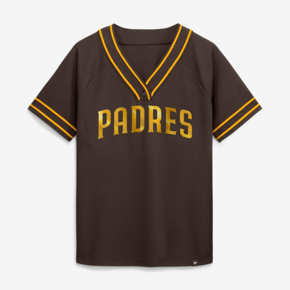 San Diego Padres Fanatics Women's Diva Race Ahead Raglan V-Neck T-Shirt | MLB Near me