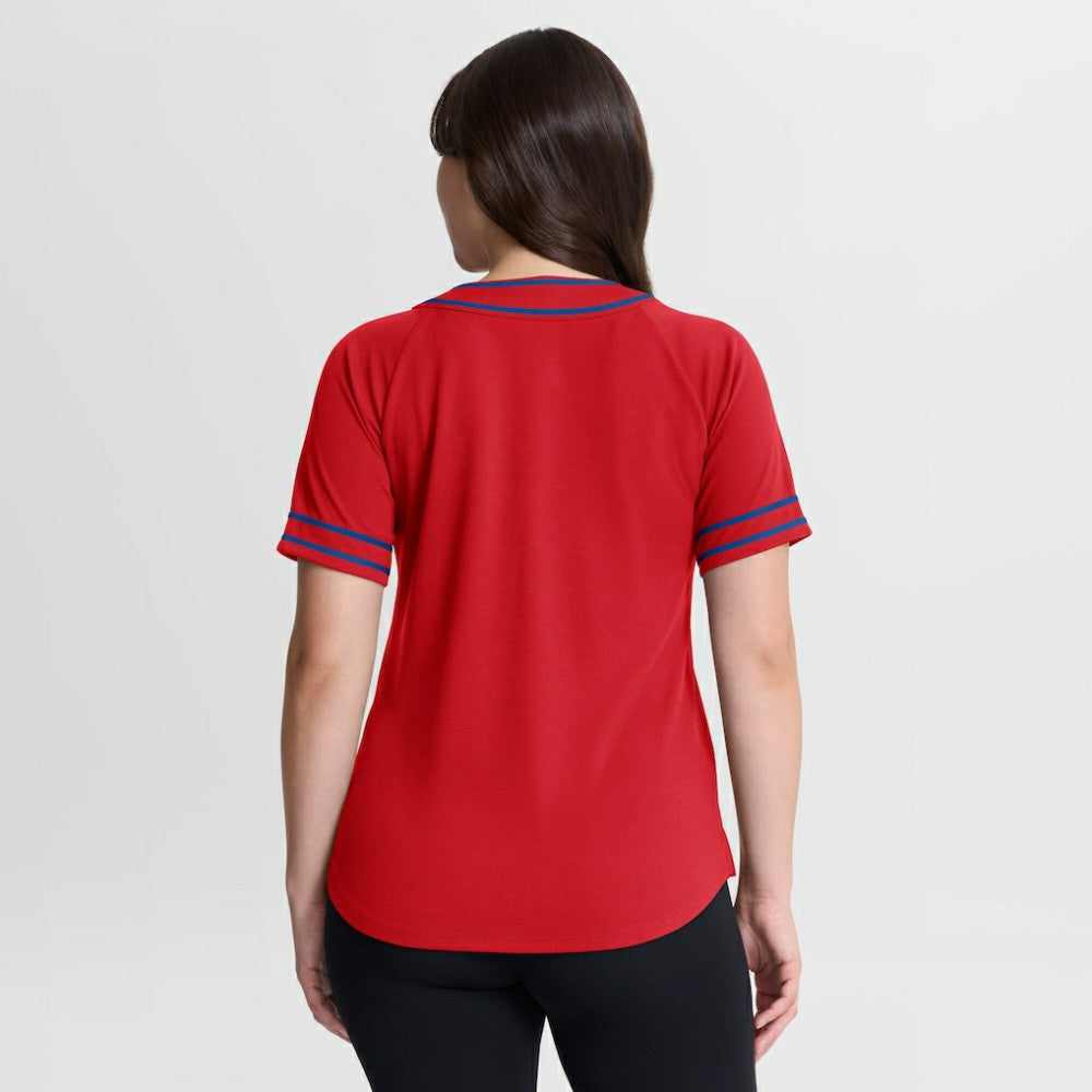 Philadelphia Phillies Fanatics Women's Diva Race Ahead Raglan V-Neck T-Shirt | MLB Near me