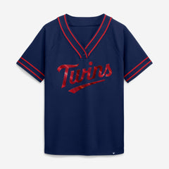 Minnesota Twins Fanatics Women's Diva Race Ahead Raglan V-Neck T-Shirt | MLB Discount