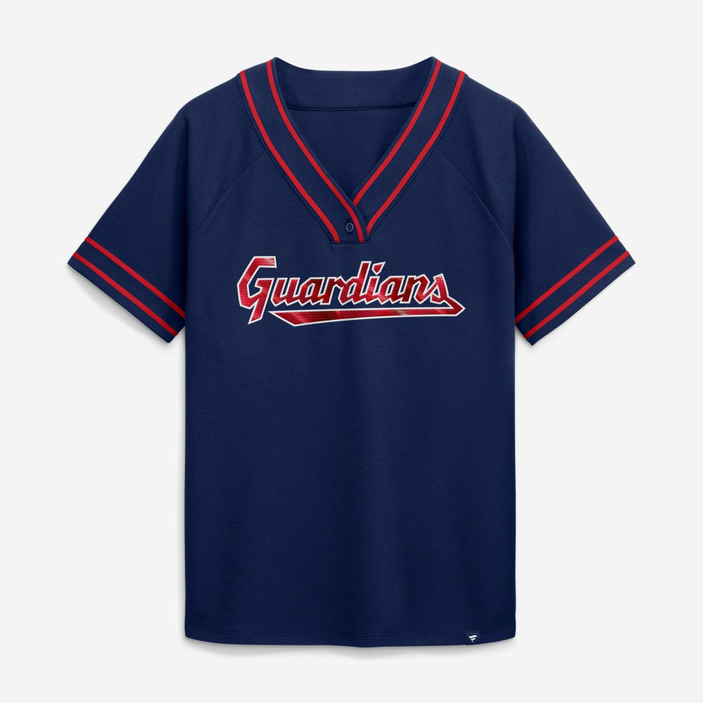 Cleveland Guardians Fanatics Women's Diva Race Ahead Raglan V-Neck T-Shirt | MLB US