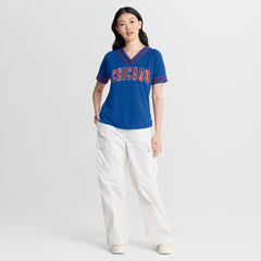 Chicago Cubs Fanatics Women's Diva Race Ahead Raglan V-Neck T-Shirt | MLB Discount