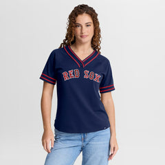 Boston Red Sox Fanatics Women's Diva Race Ahead Raglan V-Neck T-Shirt | MLB Online