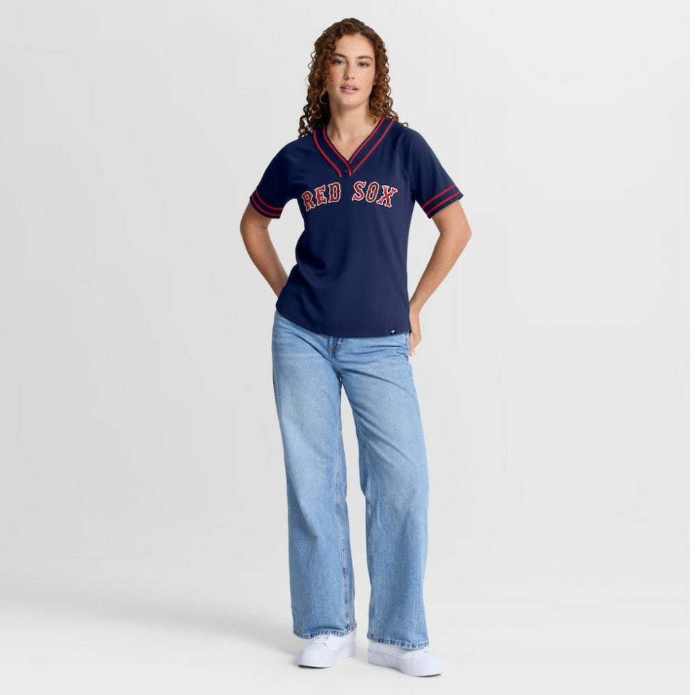 Boston Red Sox Fanatics Women's Diva Race Ahead Raglan V-Neck T-Shirt | MLB Online