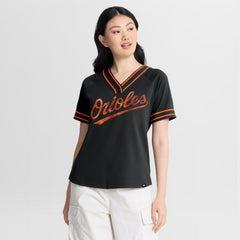 Baltimore Orioles Fanatics Women's Diva Race Ahead Raglan V-Neck T-Shirt | MLB Sale