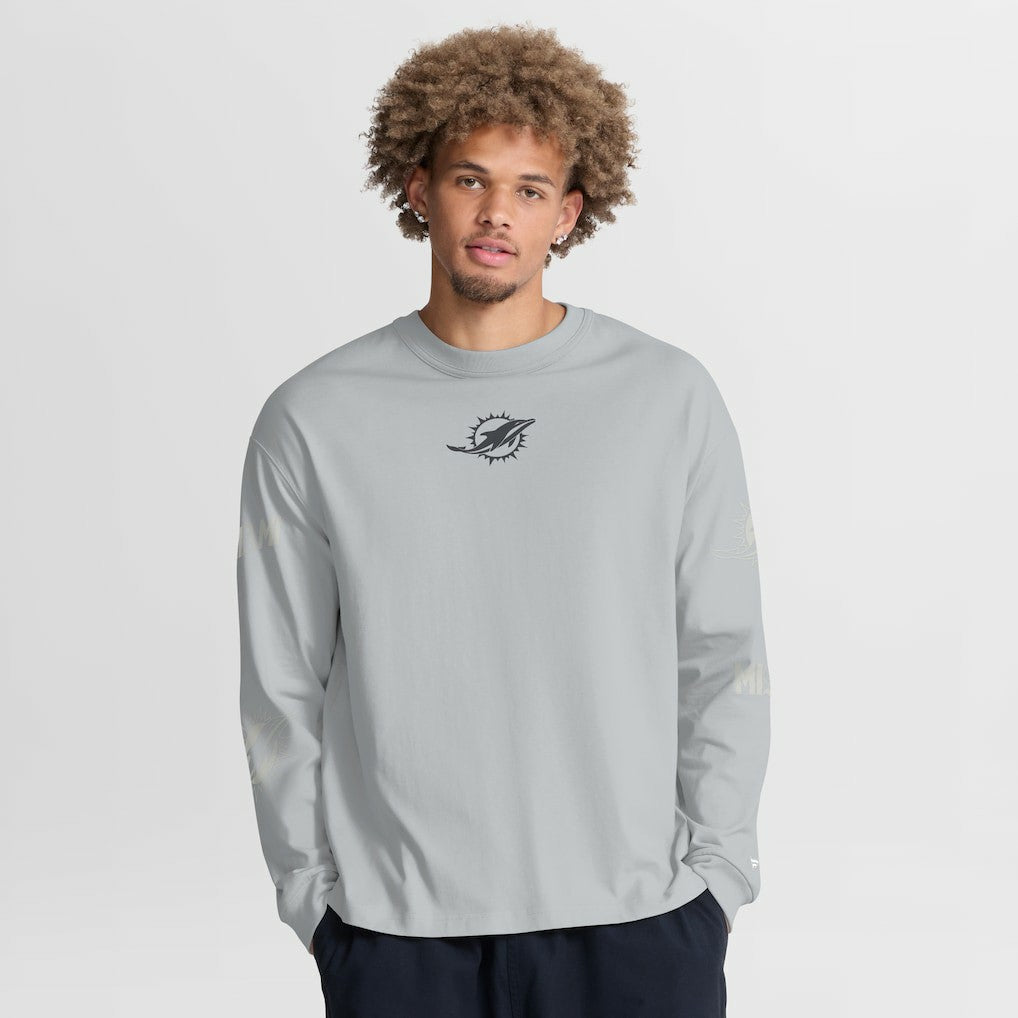 Miami Dolphins Fanatics Oversized Type Play Long Sleeve T-Shirt