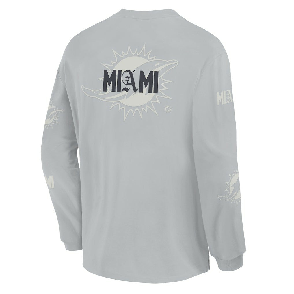 Miami Dolphins Fanatics Oversized Type Play Long Sleeve T-Shirt