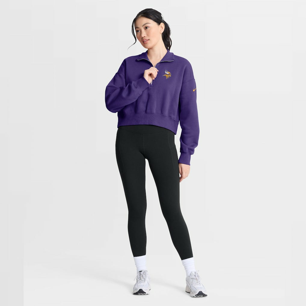 Minnesota Vikings Nike Women's Phoenix Fleece Quarter-Zip Sweatshirt
