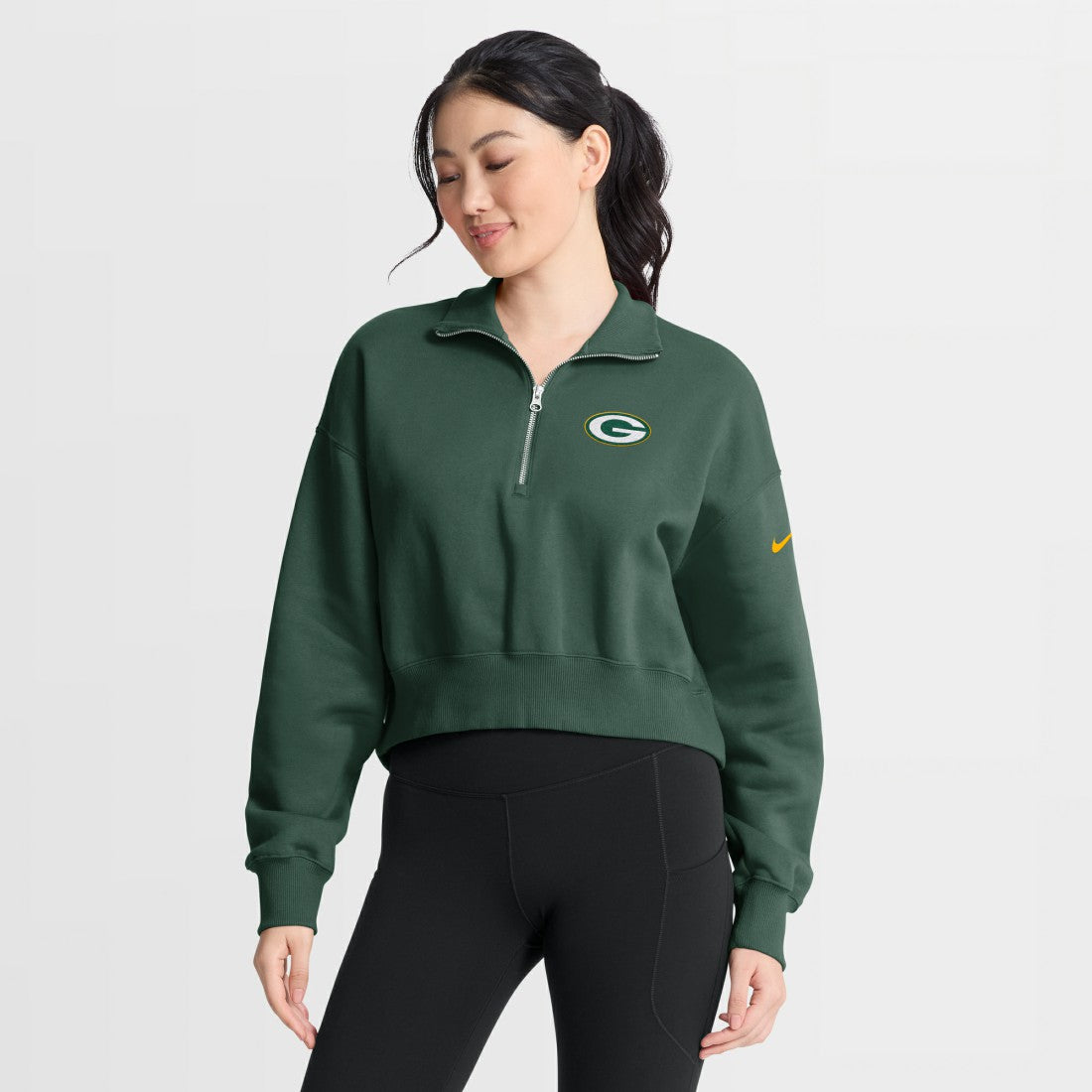 Green Bay Packers Nike Women's Phoenix Fleece Quarter-Zip Sweatshirt
