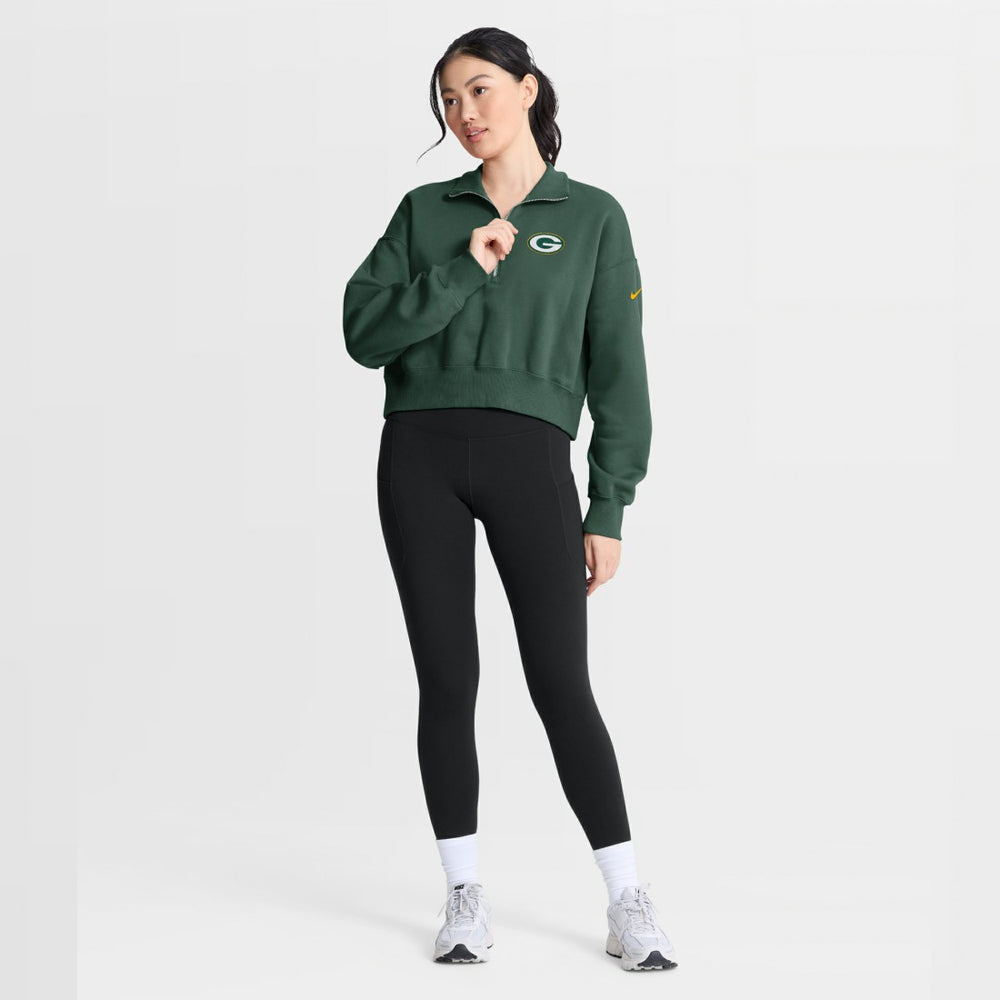 Green Bay Packers Nike Women's Phoenix Fleece Quarter-Zip Sweatshirt