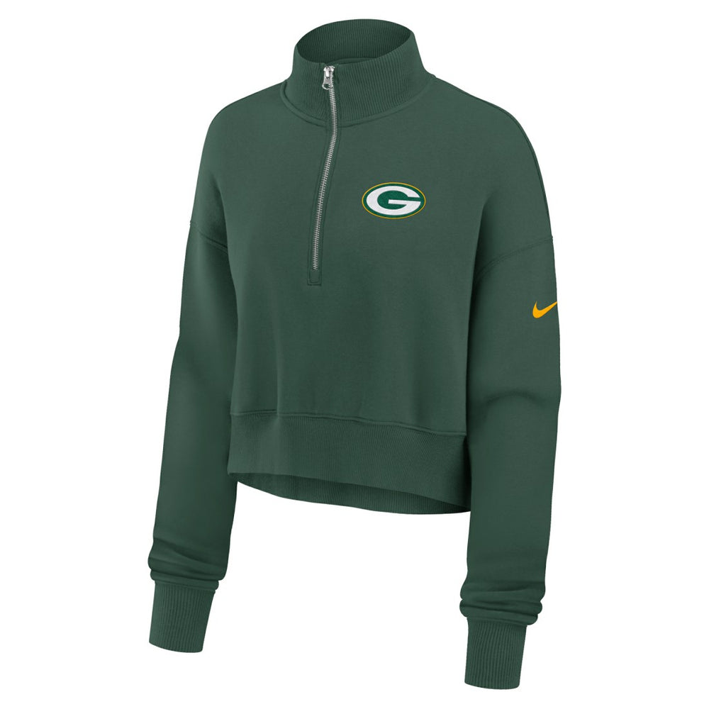 Green Bay Packers Nike Women's Phoenix Fleece Quarter-Zip Sweatshirt