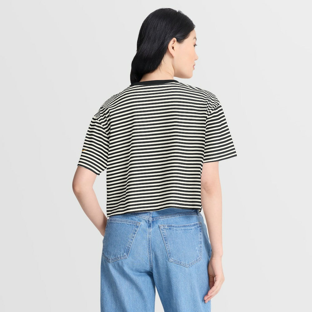 Pittsburgh Steelers Nike Women's Striped Cropped T-Shirt