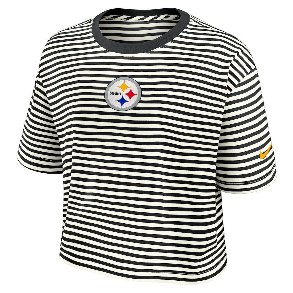 Pittsburgh Steelers Nike Women's Striped Cropped T-Shirt