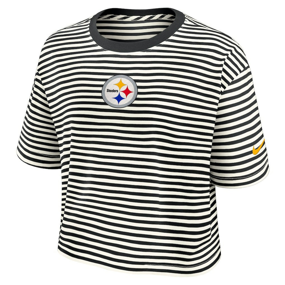 Pittsburgh Steelers Nike Women's Striped Cropped T-Shirt