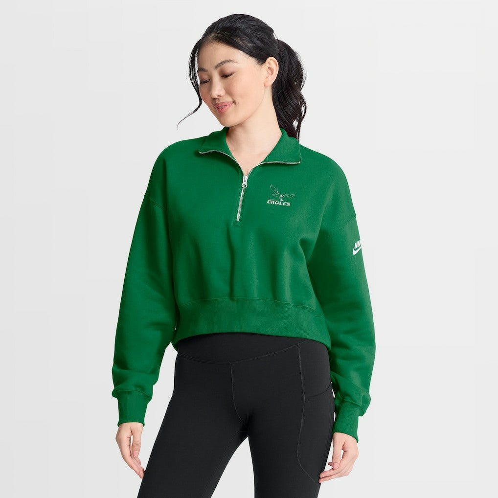 Philadelphia Eagles Nike Women's Phoenix Fleece Quarter-Zip Sweatshirt