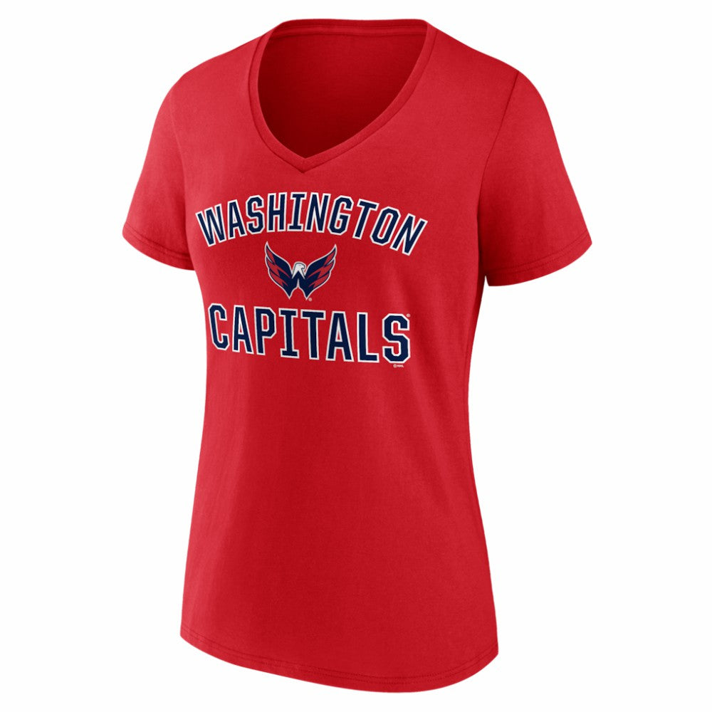 Washington Capitals Logo Athletic Women's Arch Victory V-Neck T-Shirt On Sale